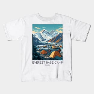 A Pop Art Travel Print of Mount Everest - Nepal Kids T-Shirt